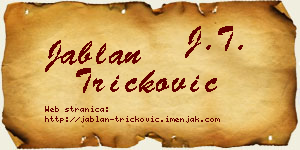 Jablan Tričković vizit kartica